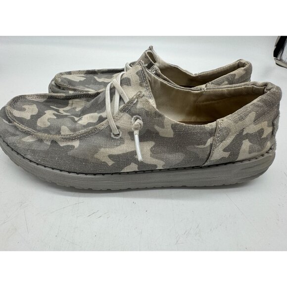 Hey Dude Wendy Funk Cloud Camo Sneakers Womens 10 Gray Slip-On Casual Flats - Picture 8 of 14